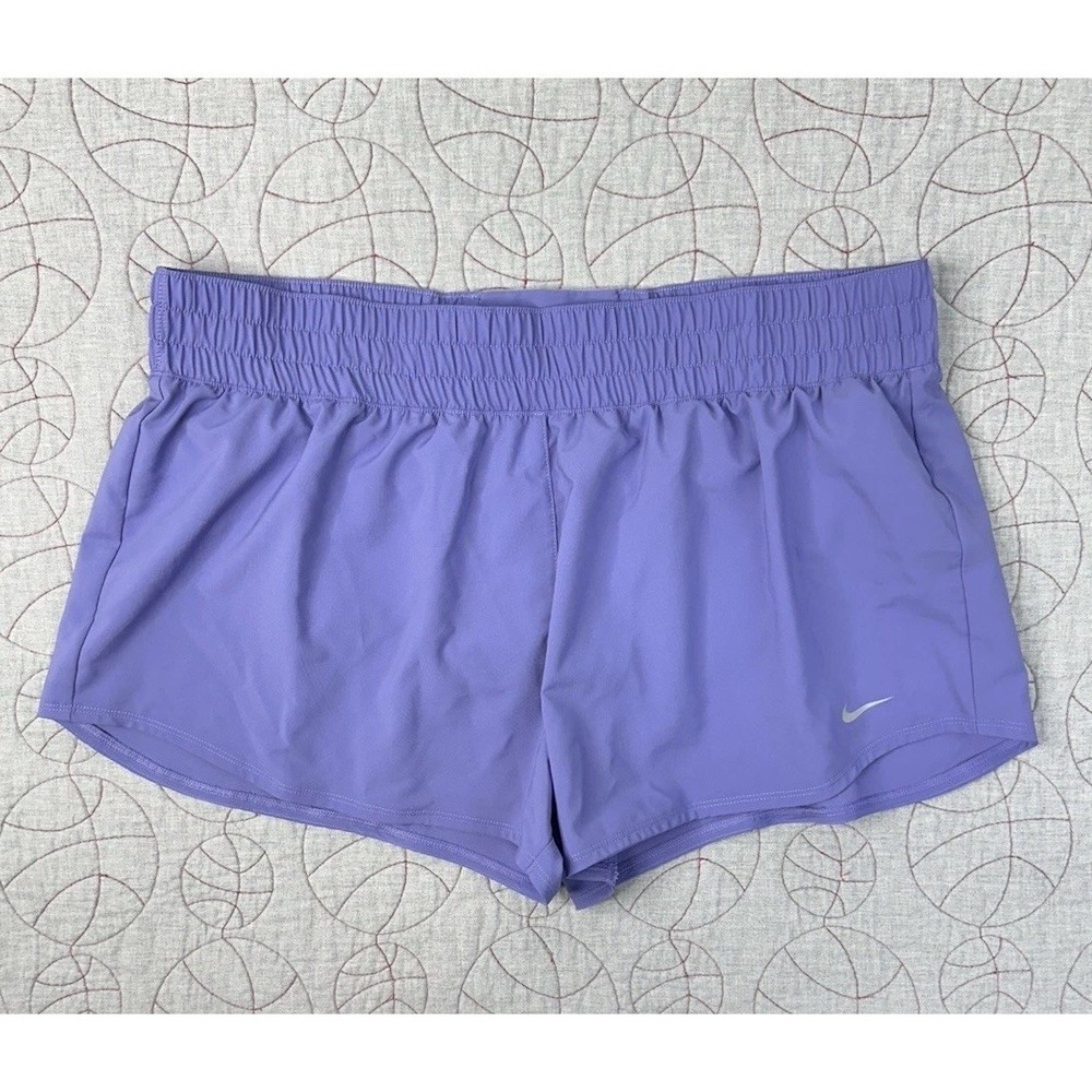 NEW Nike Women's One Dri-FIT Mid-Rise‎ 3" Brief-Lined Shorts Lilac Ice XL